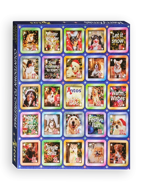 Calendario dell'Avvento natalizio 225 gr - Cani