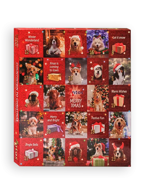 Calendario dell'Avvento natalizio 225 gr - Cani