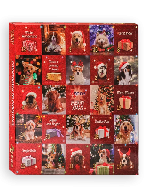 Calendario dell'Avvento natalizio 225 gr - Cani