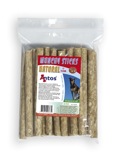 Munchy Sticks 5" 10 mm Naturale 25 pezzi