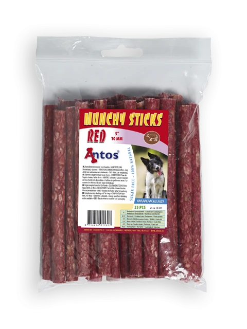 Munchy Sticks 5" 10 mm Rosso 25 pezzi