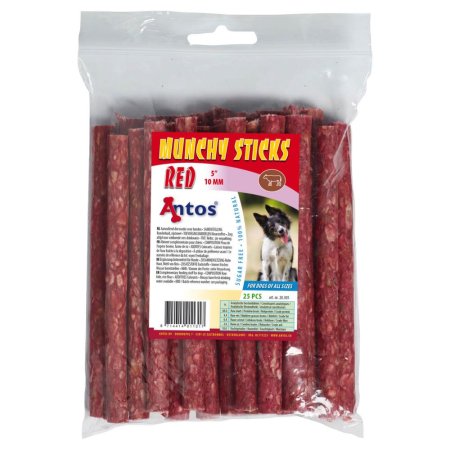 Munchy Sticks 5" 10 mm Rosso 25 pezzi