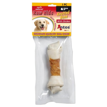 Raw Hide White + Chicken Knotted Bone 6/7" 1 pezzi