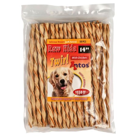 Raw Hide White + Chicken Twirl 14" 50 pezzi