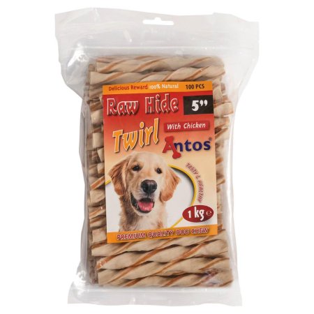 Raw Hide White + Chicken Twirl 5" 100 pezzi