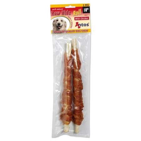 Raw Hide White + Chicken Roll 10" 2 pezzi
