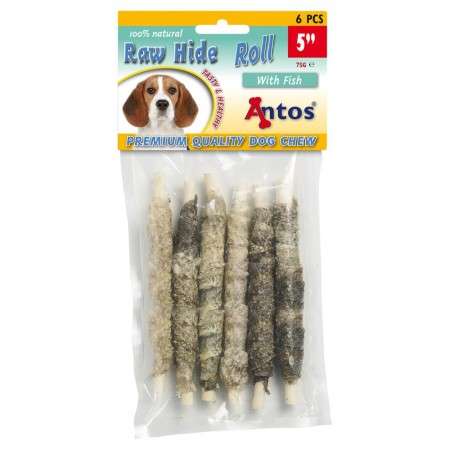 Raw Hide White + Fish Roll 5" 6 pezzi